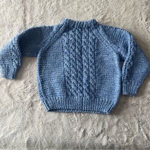 Handmade Cozy Blue Cable Knit Sweater size 3T